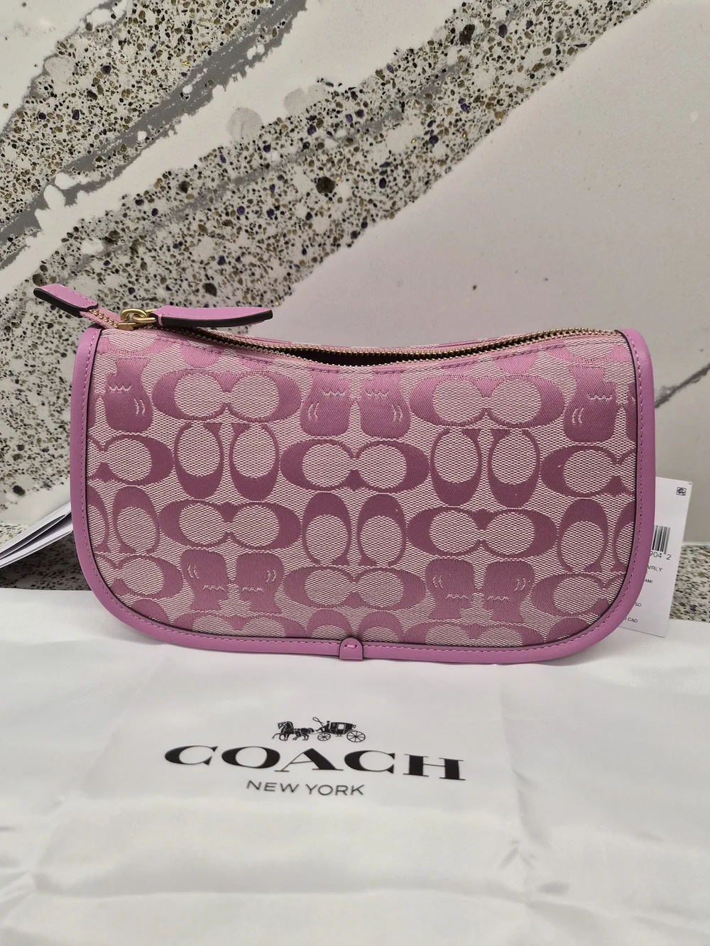 Brain Dead x Coach Signature Jacquard Twin Turnlock Waverly Bag in Fuchsia - Picture 2 of 13